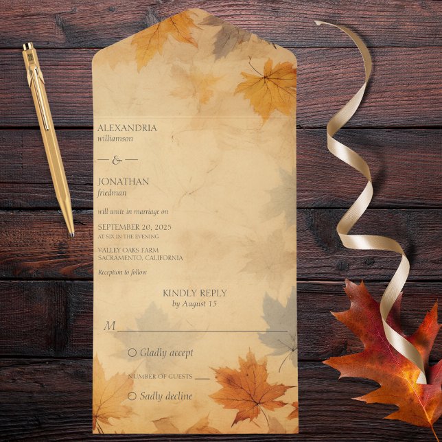 Rustic Autumn Foliage (Also available with QR code. )