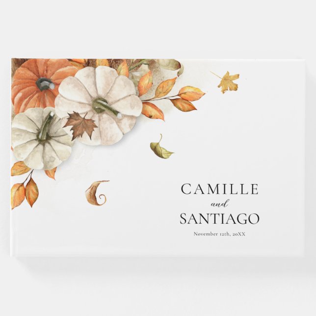 Rustic Autumn Foliage Bröllop Guest Bok (Framsida)