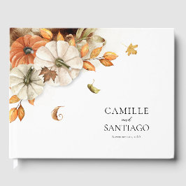 Rustic Autumn Foliage Bröllop Guest Bok