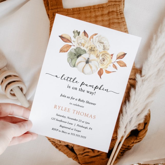 Rustic Autumn Foliage Pumpkin Autumn Shower Inbjudningar (Skapare uppladdad)