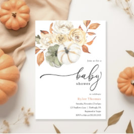 Rustic Autumn Foliage Pumpkin Autumn Shower Inbjudningar