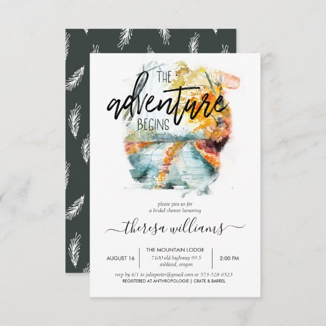 Rustic Autumn Forest | INBJUDNINGSKORT FÖR MÖHIPPA (Fram/baksida)