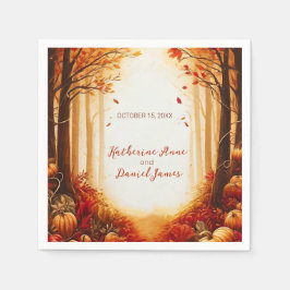 Rustic Autumn Forest Pumpkin Wedding Pappersservett