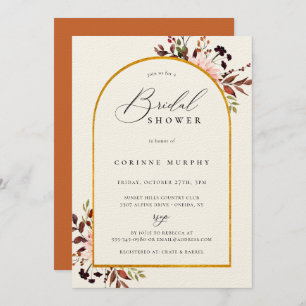 Rustic Autumn Golden Ram Möhippa Inbjudningar