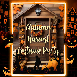 Rustic Autumn Harvest Farmhouse Costume Party Inbjudningar