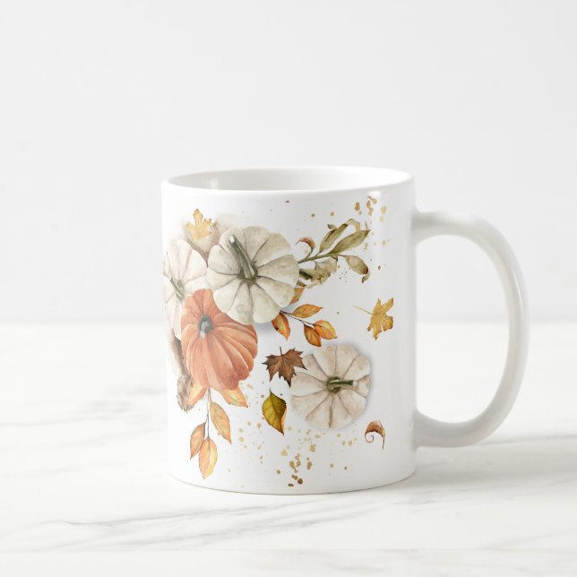 Rustic Autumn Harvest Pumpkin Coffee Mugg (Höger)