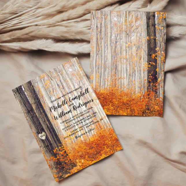 Rustic Autumn Höst löv Bröllop Inbjudningar (Skapare uppladdad)