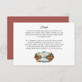 Rustic Autumn Lakeside Forest Bröllop Tilläggskort