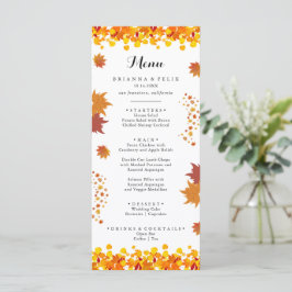 Rustic Autumn Leaves Wedding Meny