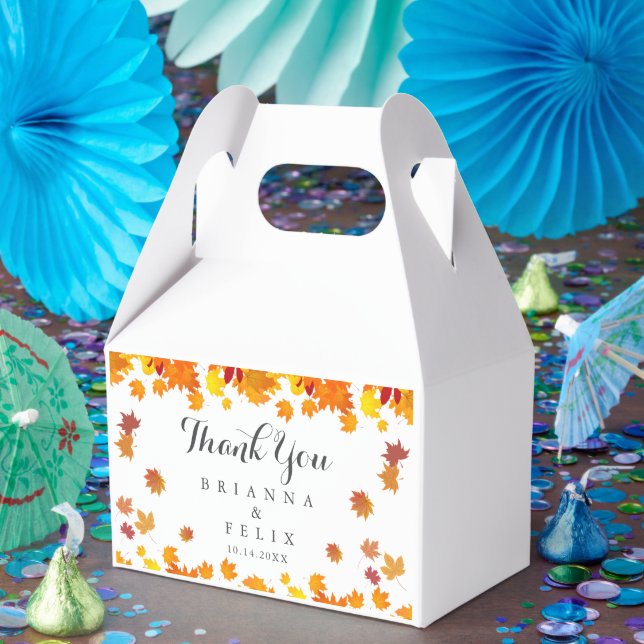 Rustic Autumn Leaves Wedding Presentaskar (Part)