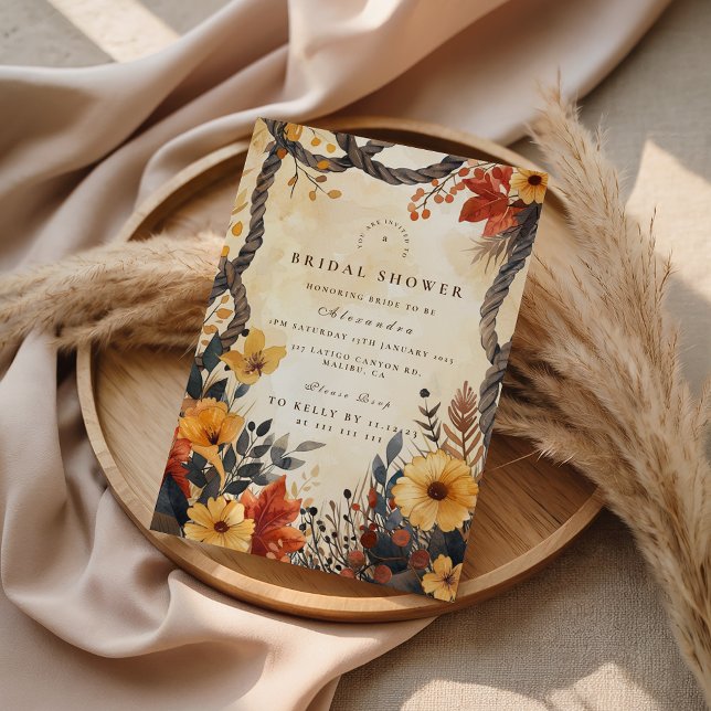 Rustic Autumn Meadow Bridal Shower Inbjudningar (Skapare uppladdad)
