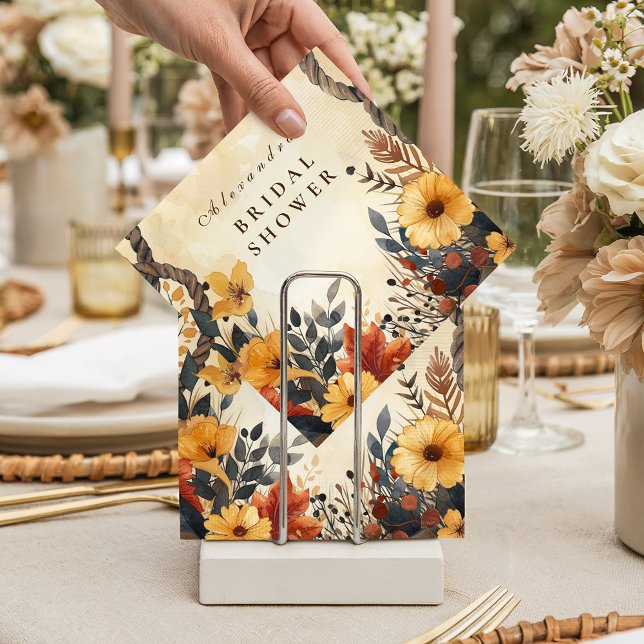 Rustic Autumn Meadow Bridal Shower Pappersservett (Skapare uppladdad)