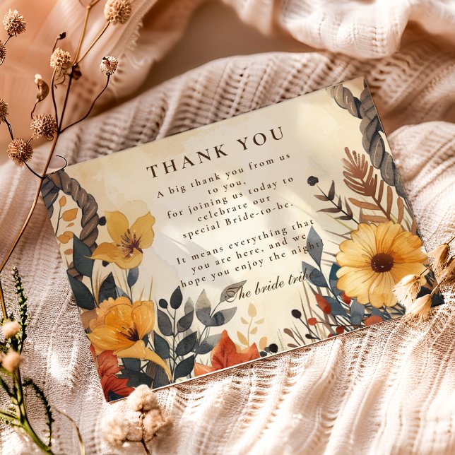 Rustic Autumn Meadow Bridal Shower Tack Kort (Skapare uppladdad)