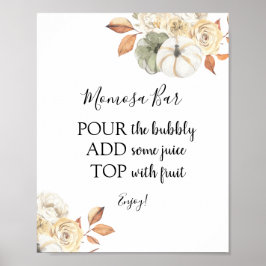 Rustic Autumn Momosa Pub Drink Sign Poster