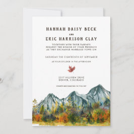 Rustic Autumn Mountain Bröllop Inbjudningar