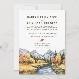 Rustic Autumn Mountain Wedding-inbjudan Inbjudningar