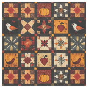 Rustic Autumn Patchwork Quilt Mönster Jordbruksf Tyg