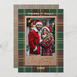 Rustic Autumn Plaid Julkort