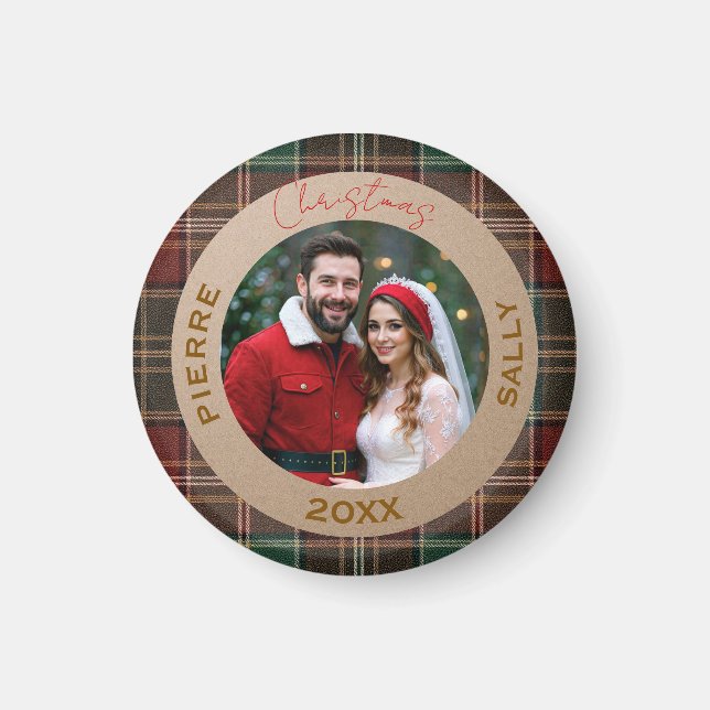 Rustic Autumn Plaid Magnet (Framsidan)