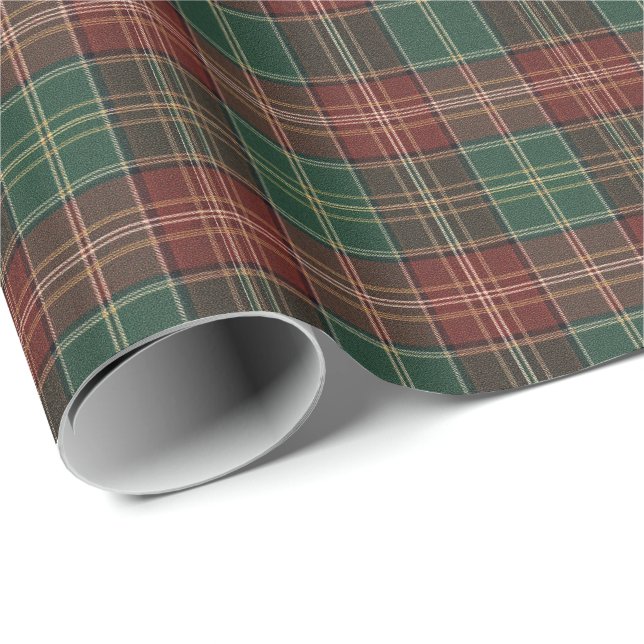 Rustic Autumn Plaid Presentpapper (Rullad Hörn)