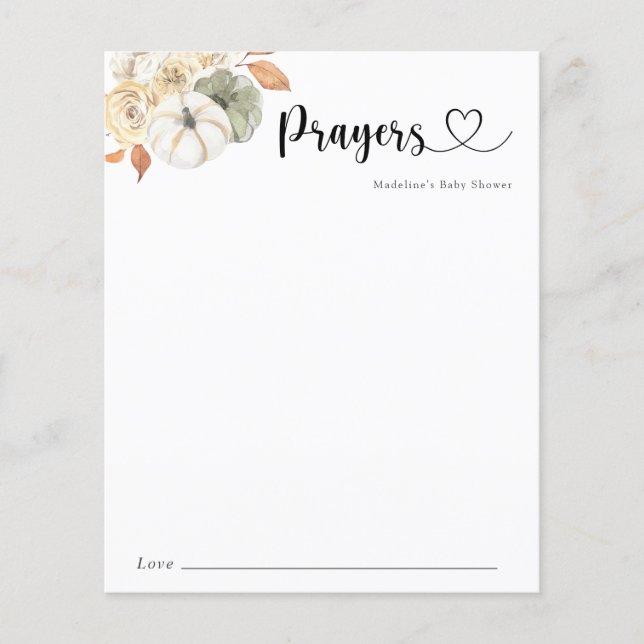 Rustic Autumn Prayers för Baby Card (Framsida)