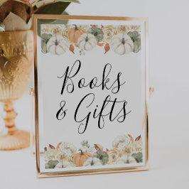 Rustic Autumn Pumpkin Bokar och Gifts Poster