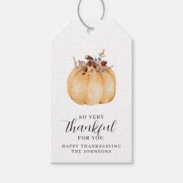 Rustic Autumn Pumpkin Farmhouse Buffalo Check Presentetikett