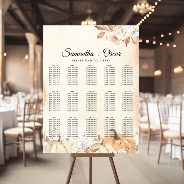 Rustic Autumn Pumpkins & Flowers Poster (Skapare uppladdad)