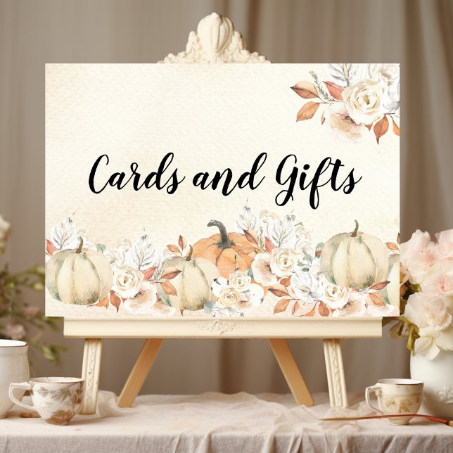 Rustic Autumn Pumpkins & Flowers Poster (Skapare uppladdad)