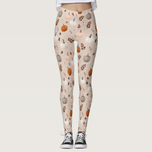 Rustic Autumn Pumpkins & Höst löv Leggings