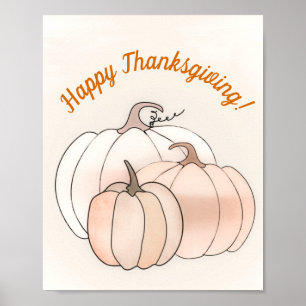 Rustic Autumn Pumpkins Poster