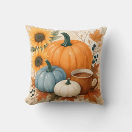 Rustic Autumn Pumpkins Watercolor Kudde