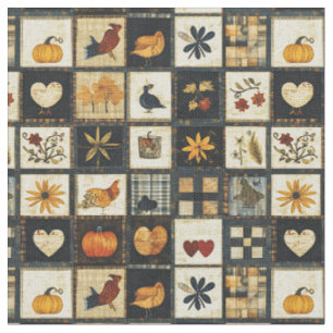 Rustic Autumn Quilt Mönster Farmhouse Patchwork Tyg