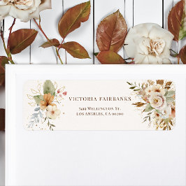 Rustic Autumn Ro Botanical Returadress Etikett