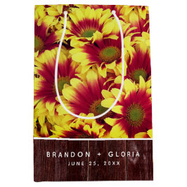 Rustic Autumn-solblommor på stängsel Bröllop