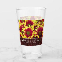 Rustic Autumn-solblommor på stängsel Bröllop Glaskopp