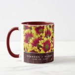 Rustic Autumn-solblommor på stängsel Bröllop Mugg<br><div class="desc">Lägg till en liten vintage charm till din speciella dag med det blommigt temade bröllop mugg, som har en fallande mediley av levande, tvåtoniga mini-solblommor som sätts på ett väderstreck. Anpassa med namn och bröllop-datumet för nylingarna. En underbar keepy för bröllop- och jubileumsfrågor! Design © W.H. Sim, Med reserverade Höger....</div>