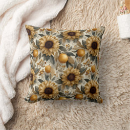 Rustic Autumn Sunblommor & Citrus Kudde