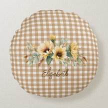 Rustic Autumn Sunblommor Gingham Personlig