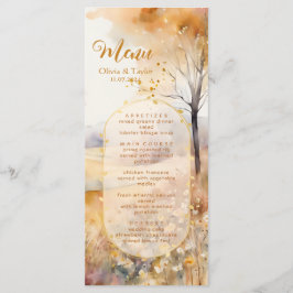 Rustic Autumn Terracotta Earth Tones Bröllop Menu Meny