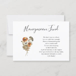 Rustic Autumn Wildblomme Honeymoon Fund-kort Inbjudningar