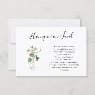 Rustic Autumn Wildblomme Honeymoon Fund-kort Inbjudningar