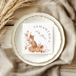 Rustic Autumn Woodland Fox Pumpkin Party Pappersservett