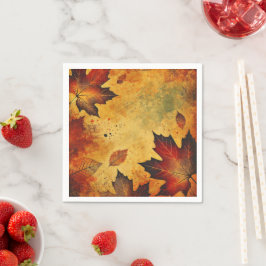 Rustic Autumnal Foliage Distress Bläck Decoupage Pappersservett