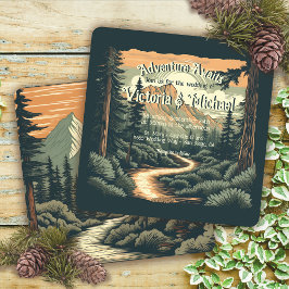 Rustic Äventyr-bergsskogen Bröllop Inbjudningar