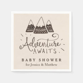 Rustic Äventyr Theter Baby Shower Napkins Pappersservett