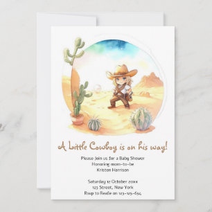 Rustic Äventyr Vilda western Cowboy Baby Shower Inbjudningar