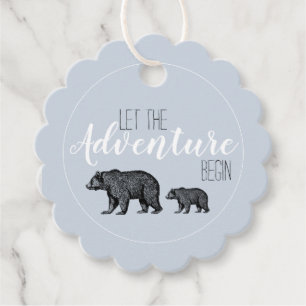 Rustic Äventyr Woodland Bears Baby Shower Gåvor Etiketter