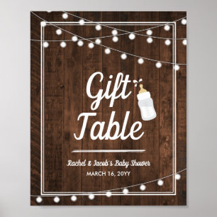 Rustic Baby är Brewing Baby Shower Gift Bord-skylt Poster