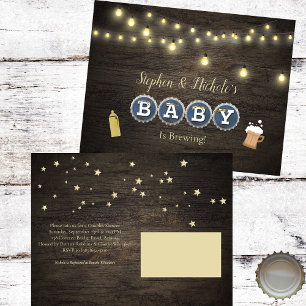 Rustic Baby brinner i Guld babyskor Vykort